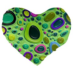 Blob Ring Circle Abstract Large 19  Premium Heart Shape Cushions