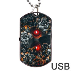 Abstract Flora Floral Flower Pattern Dog Tag Usb Flash (one Side) by Wegoenart