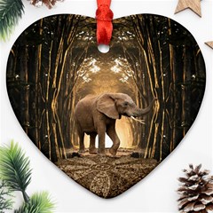 Sculpture Travel Outdoor Nature Elephant Ornament (heart) by Wegoenart