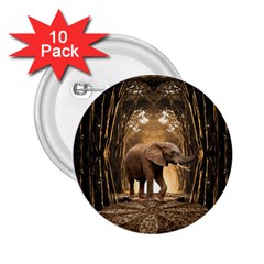 Sculpture Travel Outdoor Nature Elephant 2 25  Buttons (10 Pack)  by Wegoenart