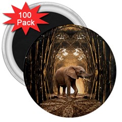 Sculpture Travel Outdoor Nature Elephant 3  Magnets (100 Pack) by Wegoenart