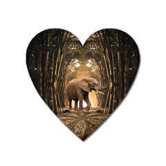 Sculpture Travel Outdoor Nature Elephant Heart Magnet by Wegoenart