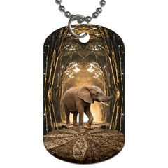 Sculpture Travel Outdoor Nature Elephant Dog Tag (one Side) by Wegoenart