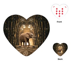 Sculpture Travel Outdoor Nature Elephant Playing Cards Single Design (heart) by Wegoenart