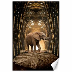 Sculpture Travel Outdoor Nature Elephant Canvas 20  X 30  by Wegoenart