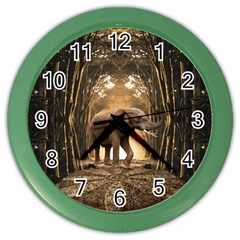 Sculpture Travel Outdoor Nature Elephant Color Wall Clock by Wegoenart