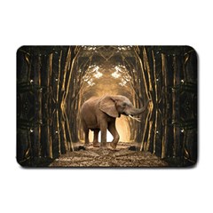 Sculpture Travel Outdoor Nature Elephant Small Doormat  by Wegoenart