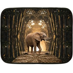 Sculpture Travel Outdoor Nature Elephant Fleece Blanket (mini) by Wegoenart