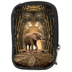 Sculpture Travel Outdoor Nature Elephant Compact Camera Leather Case by Wegoenart