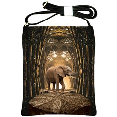 Sculpture Travel Outdoor Nature Elephant Shoulder Sling Bag by Wegoenart