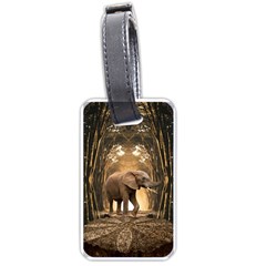 Sculpture Travel Outdoor Nature Elephant Luggage Tag (one Side) by Wegoenart