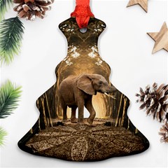 Sculpture Travel Outdoor Nature Elephant Christmas Tree Ornament (two Sides) by Wegoenart