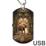 Sculpture Travel Outdoor Nature Elephant Dog Tag USB Flash (One Side) Front