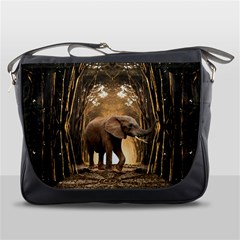 Sculpture Travel Outdoor Nature Elephant Messenger Bag by Wegoenart