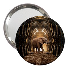 Sculpture Travel Outdoor Nature Elephant 3  Handbag Mirrors by Wegoenart