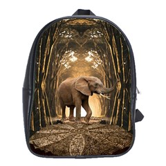 Sculpture Travel Outdoor Nature Elephant School Bag (xl) by Wegoenart