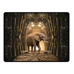 Sculpture Travel Outdoor Nature Elephant Double Sided Fleece Blanket (small)  by Wegoenart