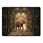 Sculpture Travel Outdoor Nature Elephant Double Sided Fleece Blanket (Small)  45 x34  Blanket Back