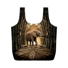 Sculpture Travel Outdoor Nature Elephant Full Print Recycle Bag (m) by Wegoenart