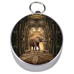 Sculpture Travel Outdoor Nature Elephant Silver Compasses by Wegoenart