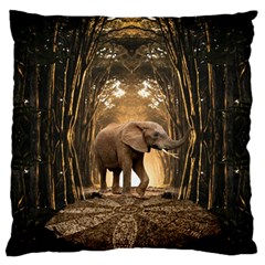 Sculpture Travel Outdoor Nature Elephant Standard Flano Cushion Case (one Side) by Wegoenart