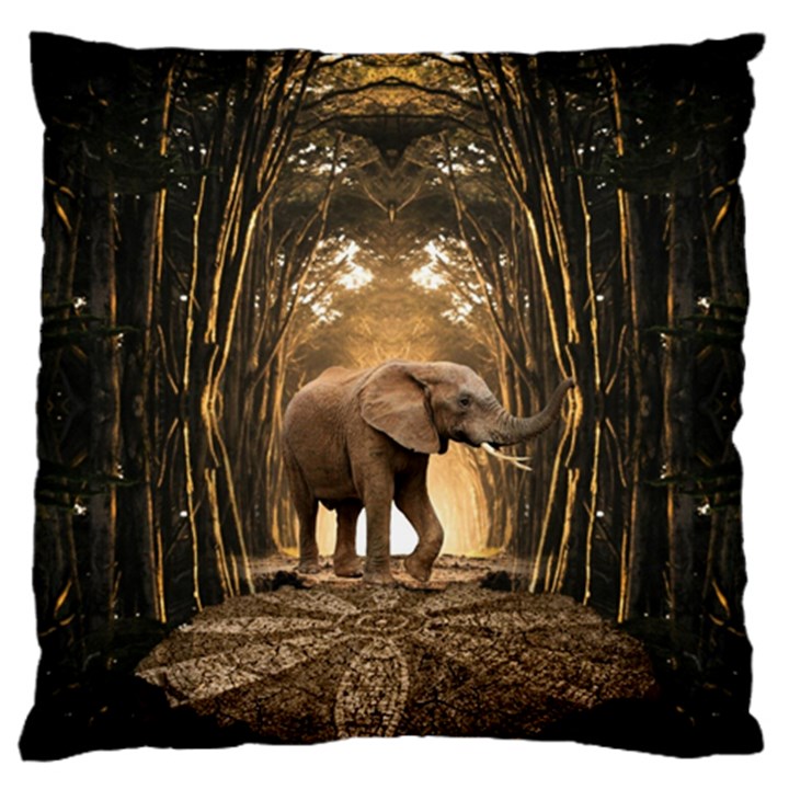 Sculpture Travel Outdoor Nature Elephant Standard Flano Cushion Case (One Side)