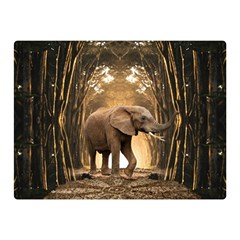 Sculpture Travel Outdoor Nature Elephant Double Sided Flano Blanket (mini)  by Wegoenart