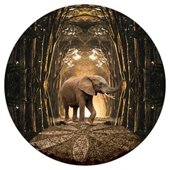 Sculpture Travel Outdoor Nature Elephant Round Trivet by Wegoenart