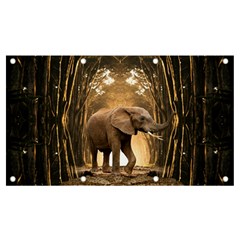 Sculpture Travel Outdoor Nature Elephant Banner And Sign 7  X 4  by Wegoenart