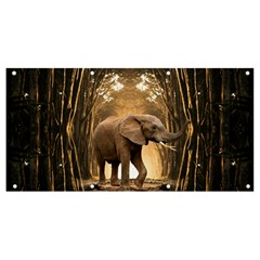 Sculpture Travel Outdoor Nature Elephant Banner And Sign 8  X 4  by Wegoenart