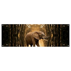 Sculpture Travel Outdoor Nature Elephant Banner And Sign 12  X 4  by Wegoenart