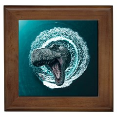 Dinosaur Sea Boat Fantasy Framed Tile