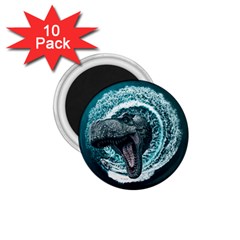 Dinosaur Sea Boat Fantasy 1 75  Magnets (10 Pack)  by Wegoenart