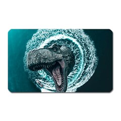 Dinosaur Sea Boat Fantasy Magnet (rectangular) by Wegoenart