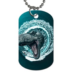 Dinosaur Sea Boat Fantasy Dog Tag (one Side) by Wegoenart