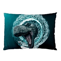 Dinosaur Sea Boat Fantasy Pillow Case by Wegoenart