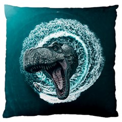 Dinosaur Sea Boat Fantasy Large Cushion Case (two Sides) by Wegoenart