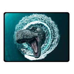 Dinosaur Sea Boat Fantasy Double Sided Fleece Blanket (small)  by Wegoenart