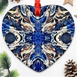 Gold on cobalt Heart Ornament (Two Sides) Front