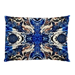 Gold On Cobalt Pillow Case by kaleidomarblingart