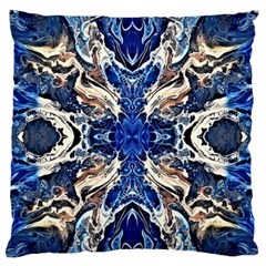 Gold On Cobalt Standard Flano Cushion Case (two Sides) by kaleidomarblingart