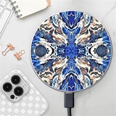 Gold On Cobalt Wireless Charger by kaleidomarblingart