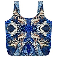 Gold On Cobalt Full Print Recycle Bag (xxxl) by kaleidomarblingart