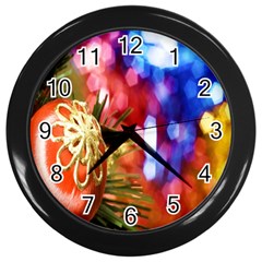 Christmas Decoration Ball Wall Clock (black) by artworkshop