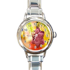 Christmas Decoration Star Round Italian Charm Watch by artworkshop