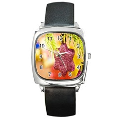 Christmas Decoration Star Square Metal Watch by artworkshop