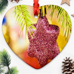 Christmas Decoration Star Heart Ornament (two Sides) by artworkshop