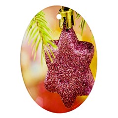 Christmas Decoration Star Oval Ornament (two Sides) by artworkshop