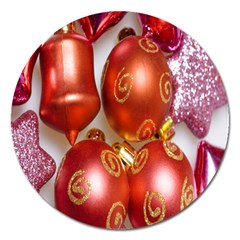 Christmas Decoration Star  3 Magnet 5  (round) by artworkshop