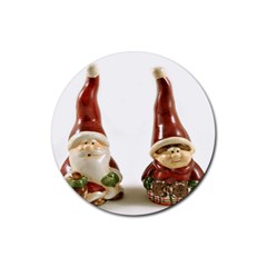 Christmas Figures 2 Rubber Coaster (Round)